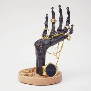 NEW SUCK UK skeleton hand jewellery tidy in black